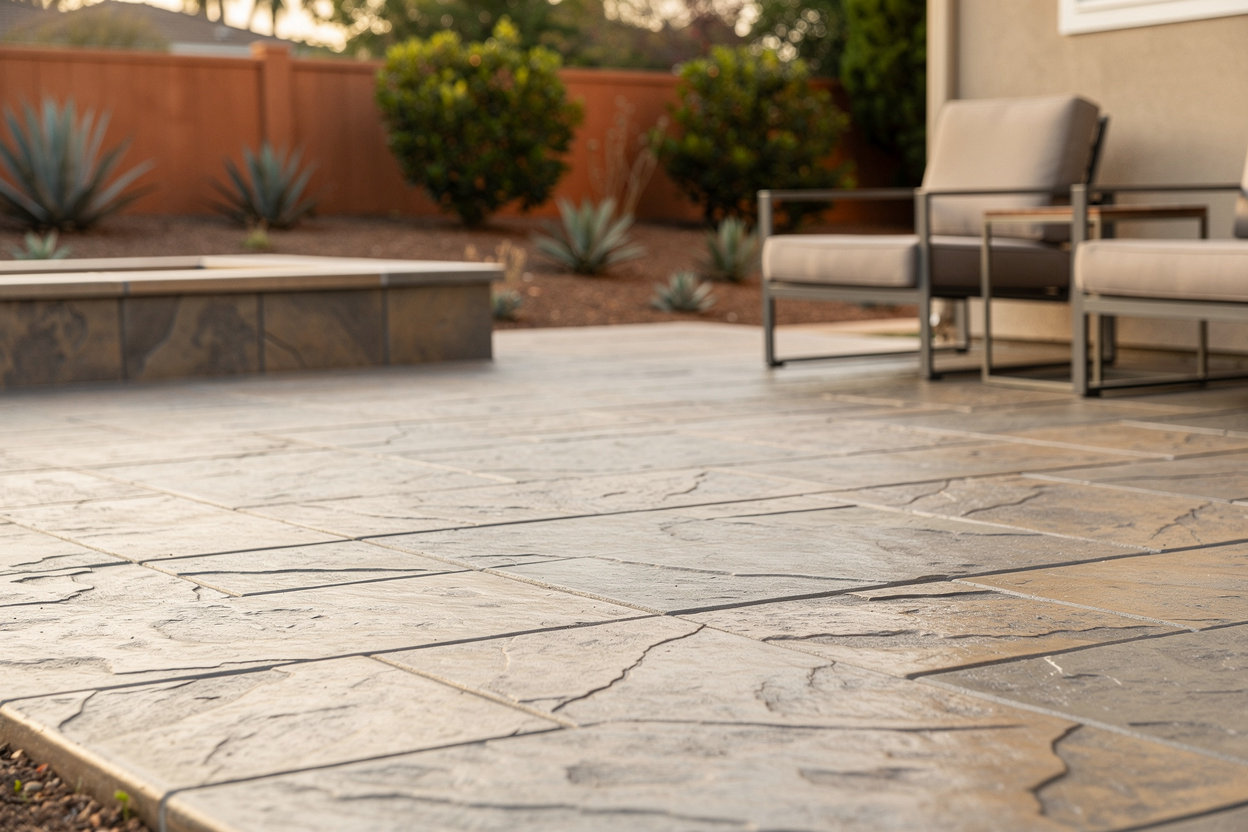 Eastern Gate Enterprises Inc stamped concrete patio and hardscape installation in San Diego